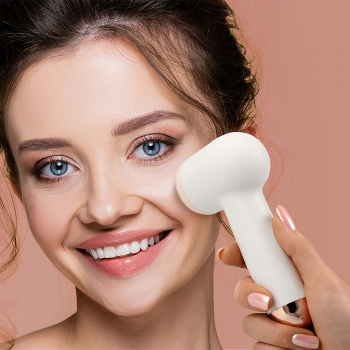 Perie rotativa de curatare a fetei Vitammy Softa, pentru fata, gat si decolteu, masaj, exfoliere, 400 rotatii/min., cap de perie din silicon interschimbabil [9]