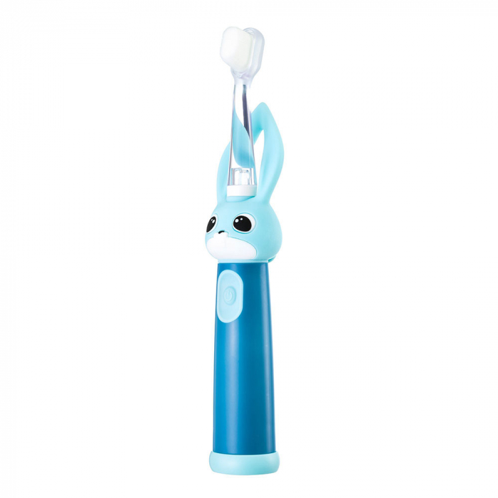 Periuta de dinti electrica Vitammy Bunny Blue, pentru copii 0-3 ani, cu lumina LED, 24.000 de miscari/min, 2 programe de periaj, fibre nano [3]