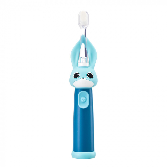 Periuta de dinti electrica Vitammy Bunny Blue, pentru copii 0-3 ani, cu lumina LED, 24.000 de miscari/min, 2 programe de periaj, fibre nano [2]