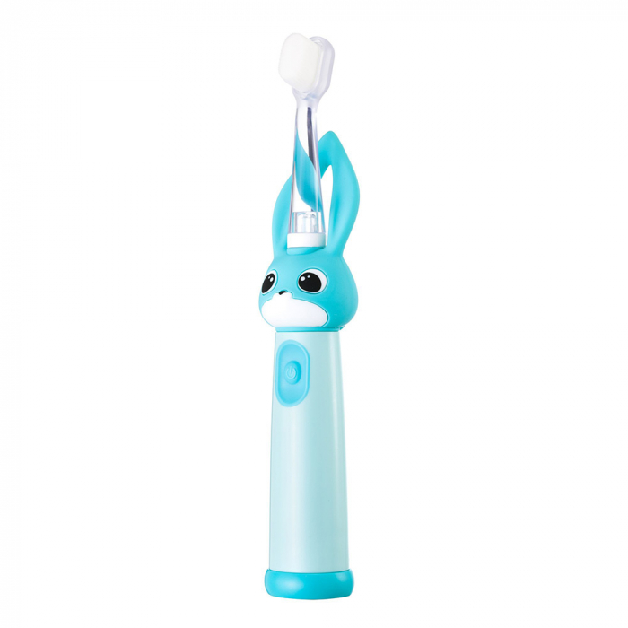 Periuta de dinti electrica Vitammy Bunny Light Blue, pentru copii 0-3 ani, cu lumina LED, 24.000 de miscari/min, 2 programe de periaj, fibre nano [3]