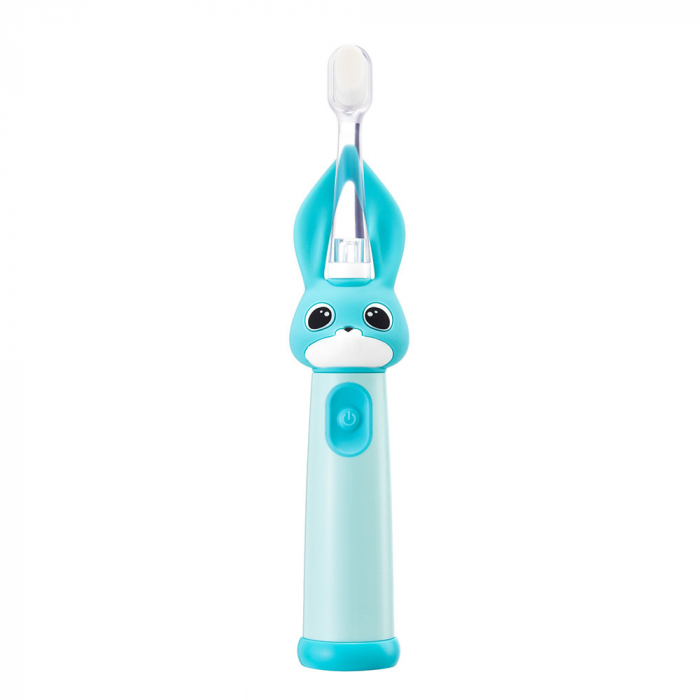 Periuta de dinti electrica Vitammy Bunny Light Blue, pentru copii 0-3 ani, cu lumina LED, 24.000 de miscari/min, 2 programe de periaj, fibre nano [2]