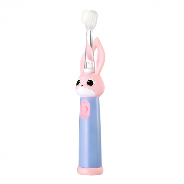 Periuta de dinti electrica Vitammy Bunny Pink, pentru copii 0-3 ani, cu lumina LED, 24.000 de miscari/min, 2 programe de periaj, fibre nano [3]