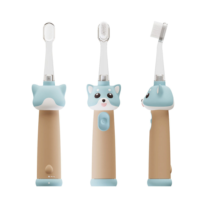 Periuta de dinti electrica Vitammy ePUPPY, pentru copii 0-6 ani, cu lumina LED, 24.000 de miscari sonice/min, 2 capete periuta incluse, 2 moduri de functionare, timer, Bleu [2]