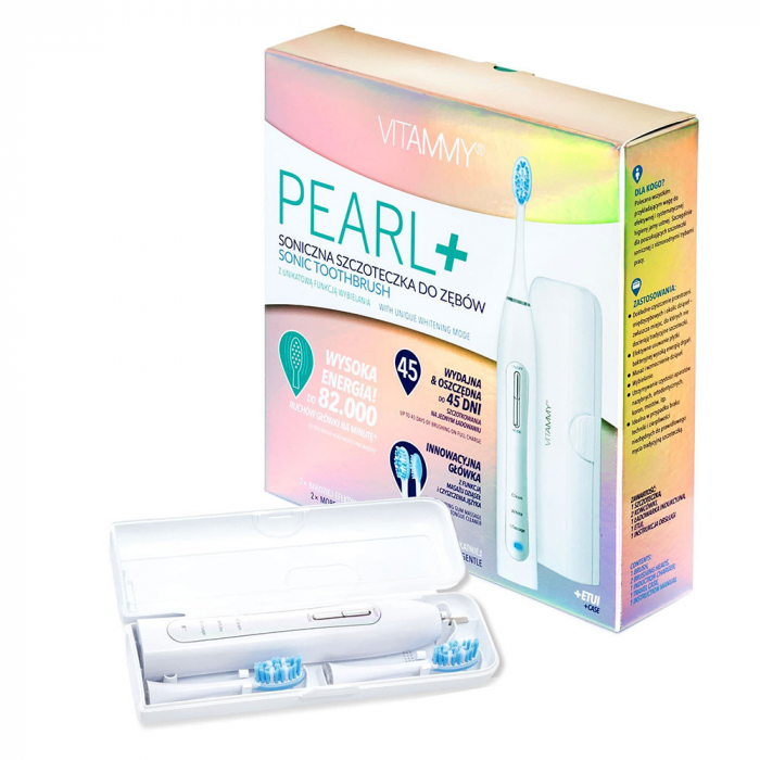 Periuta de dinti electrica VITAMMY Pearl+, 82000 vibratii/min, 3 moduri de periaj, 2 capete incluse, Alb [7]