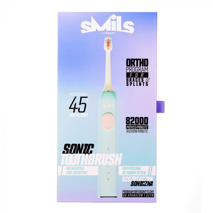 Periuta de dinti electrica Vitammy Smils Cloud, 82.000 de miscari/min, 5 programe de periaj, baza incarcare USB, 2 capete periuta, Bleu [8]
