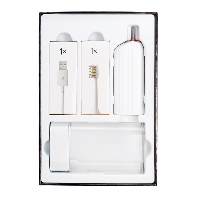 Periuta de dinti electrica VITAMMY Vivo, model premium, 72000 vibratii/min, 3 moduri de periaj, rezistenta la apa, Alb [8]