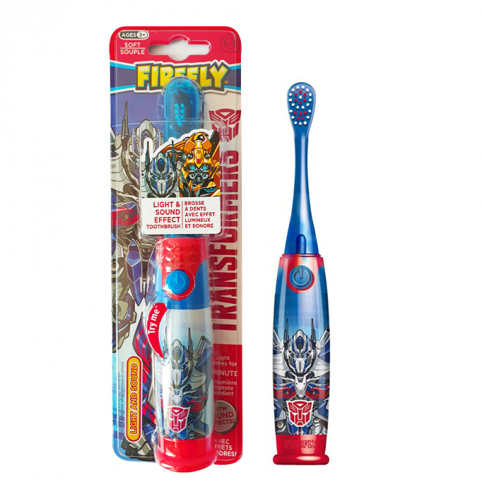 Periuta de dinti FIREFLY cu LED si efecte sonore, pentru copii 3+, Animatie Transformers Optimus Prime, Albastru [6]