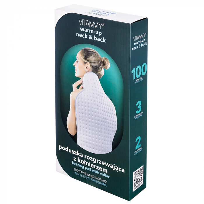 Perna cu incalzire electrica Vitammy Warm-up, cu guler, pentru gat si spate, 63 x 42 cm, 3 trepte de incalzire, termostat, material placut, lavabil [11]
