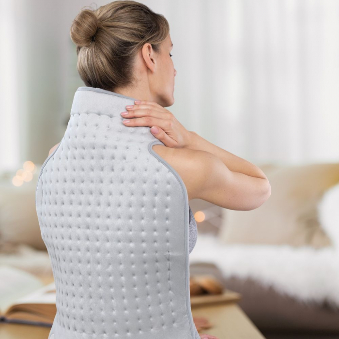 Perna cu incalzire electrica Vitammy Warm-up, cu guler, pentru gat si spate, 63 x 42 cm, 3 trepte de incalzire, termostat, material placut, lavabil [10]