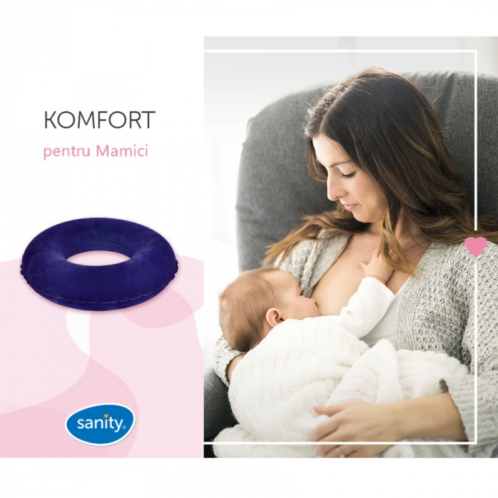 Perna-inel ortopedic pentru sezut Sanity Komfort, ideal pentru pozitii comode de alaptare si relaxarea spatelui la birou, in masina sau pe canapea [8]