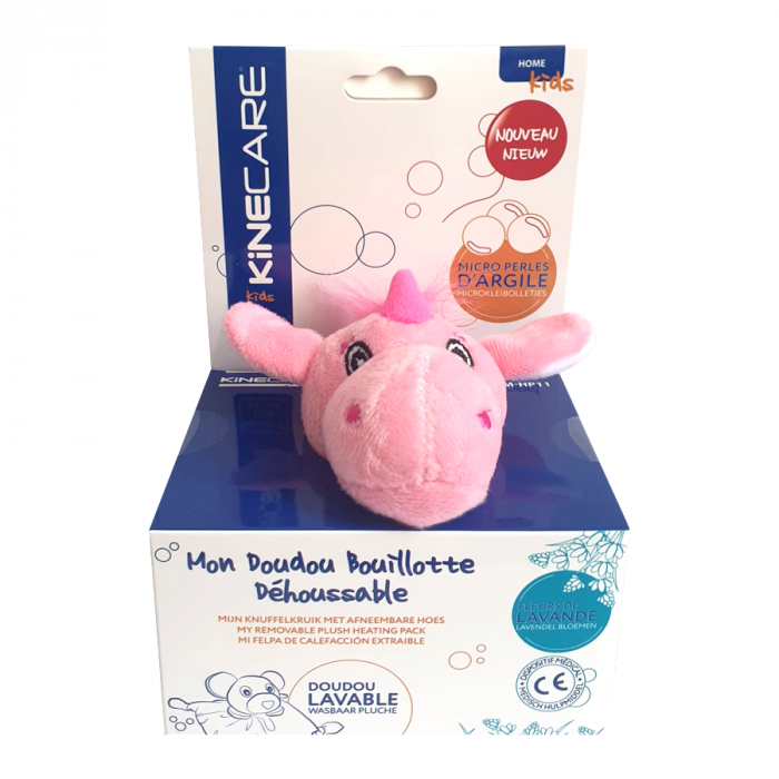 Jucarie termica de plus Kinecare Unicorn, cu microbile si flori de lavanda, pentru copii, 15x15 cm, Roz, VM-HP11 [2]
