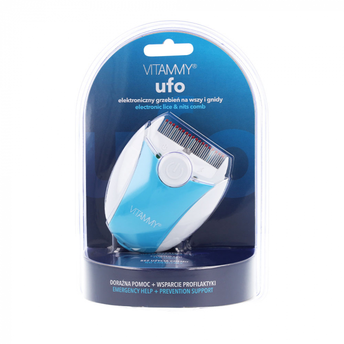 Pieptene electric cu LED Vitammy Ufo, exterminator de paduchi, Albastru [5]