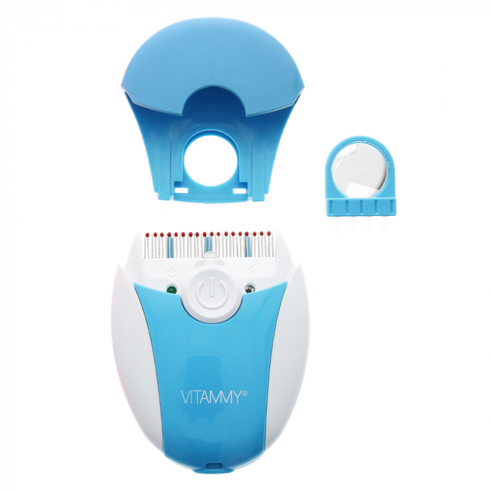 Pieptene electric cu LED Vitammy Ufo, exterminator de paduchi, Albastru [3]