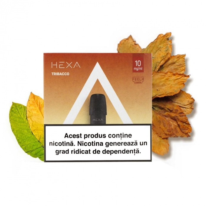 Pod HEXA Tribacco, set 2 cartuse lichid tigara electronica Hexa, tutun, 10 mg nicotina [3]