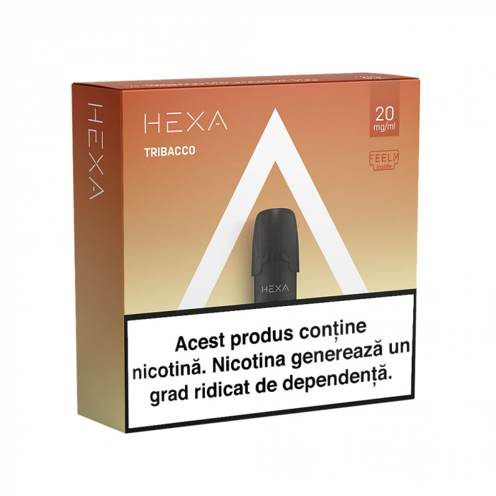 Pod HEXA Tribacco, set 2 cartuse lichid tigara electronica Hexa, tutun, 20 mg nicotina [2]