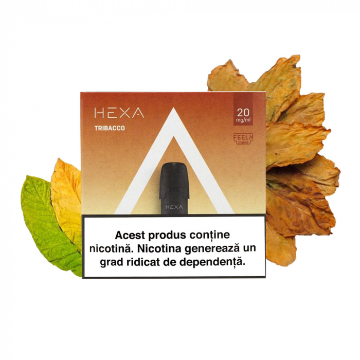 Pod HEXA Tribacco, set 2 cartuse lichid tigara electronica Hexa, tutun, 20 mg nicotina [4]