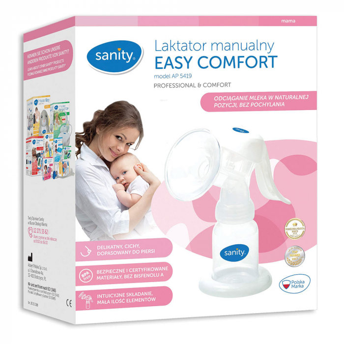 Pompa manuala de san Sanity Easy Comfort, cu clapeta, biberon si tetina BPA free [5]
