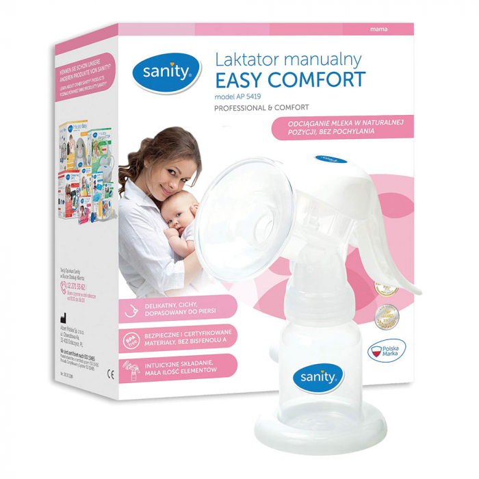 Pompa manuala de san Sanity Easy Comfort, cu clapeta, biberon si tetina BPA free [2]