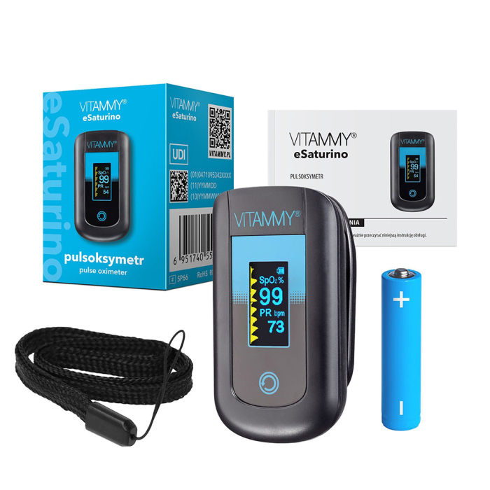 Pulsoximetru Vitammy eSaturino, masoara saturatia de oxigen din sange si pulsul, algoritm de toleranta la miscare, ecran OLED bicolor, 4 directii de afisare, Negru [6]