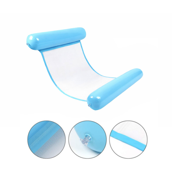 Saltea gonflabila apa, tip hamac, suport plutitor piscina, sezlong apa confortabil, material pvc, 120x70 cm, Albastru [2]
