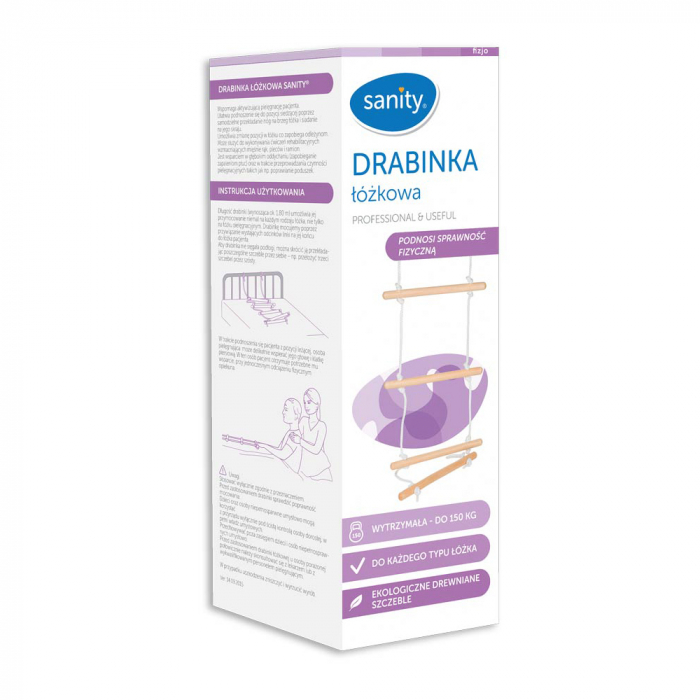 Scara de pat Sanity pentru reabilitare, rezistenta, 6 trepte din lemn ecologic, greutate maxima 150 kg, 180 cm lungime [4]