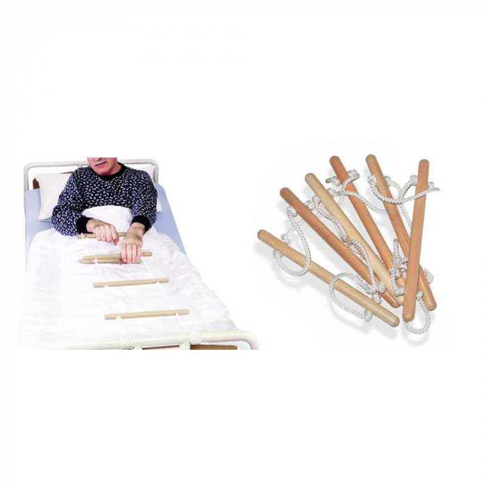 Scara de pat Sanity pentru reabilitare, rezistenta, 6 trepte din lemn ecologic, greutate maxima 150 kg, 180 cm lungime [3]