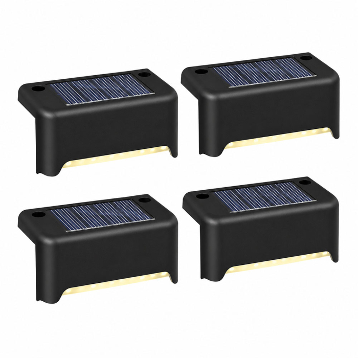 Set 4 lampi solare, pentru iluminarea treptelor, teraselor, aleilor din gradina si a cailor de acces, senzor crepuscul incorporat, panou solar amorf 2V, lumina alb cald, pana la 8 ore de ilumare [2]