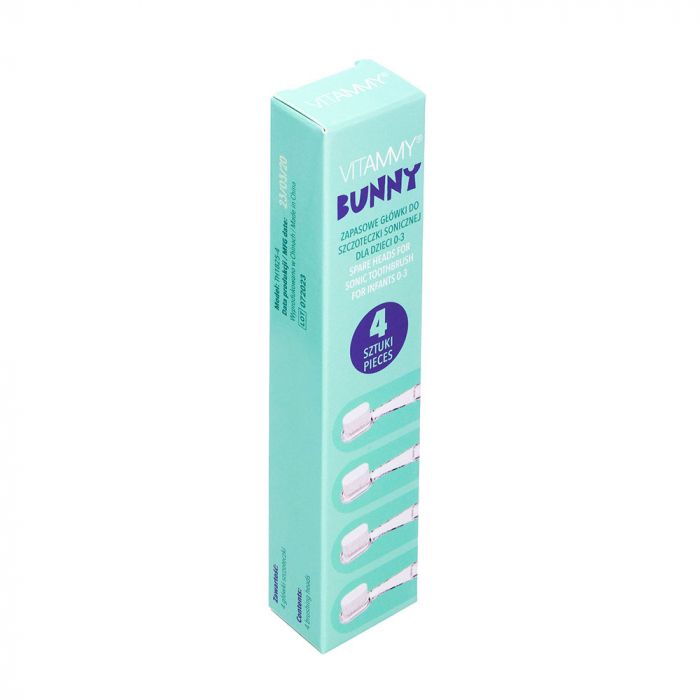 Set 4 rezerve periuta de dinti Vitammy Bunny, fibre nano, Alb [3]