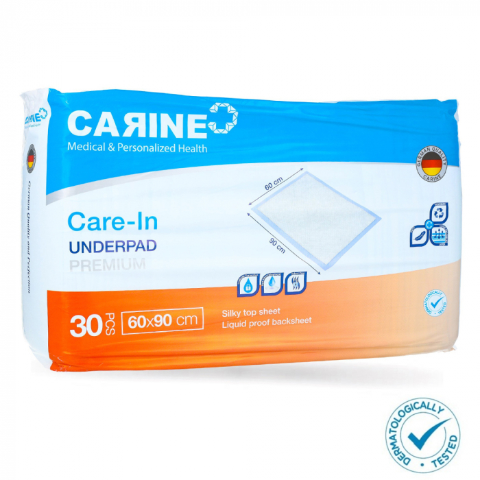 Set 30 buc aleze igienice premium  Carine, 60x90 cm, capacitate mare de absorbtie, testate dermatologic, dispozitiv medical [2]