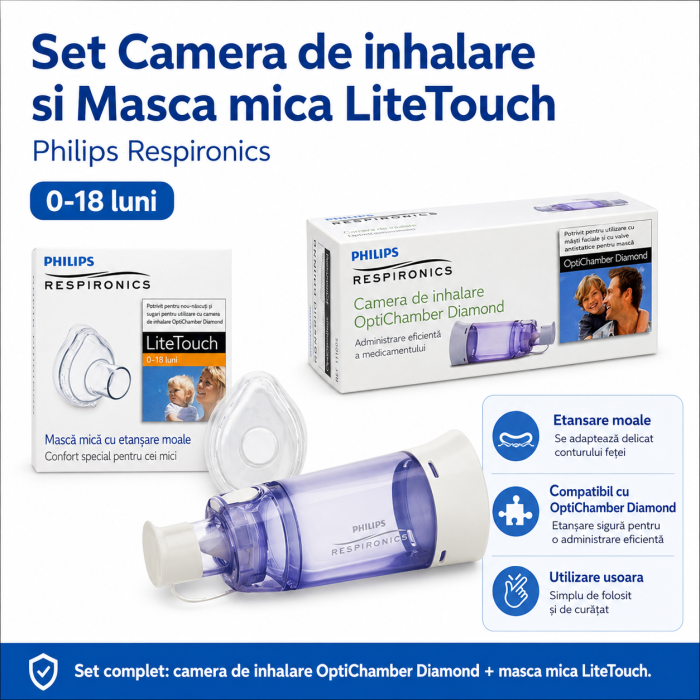 Set Camera de inhalare 0 - 18 luni Philips Respironics Optichamber Diamond, cu masca S LiteTouch Philips Respironics [2]