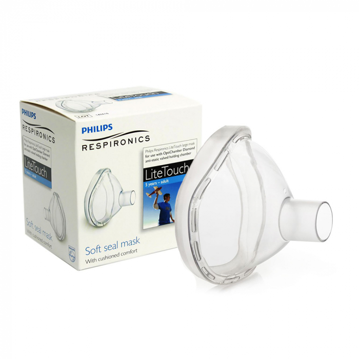 Set Camera de inhalare Optichamber Diamond, Philips Respironics si masca large LiteTouch Philips Respironics, 5 ani - adulti [4]