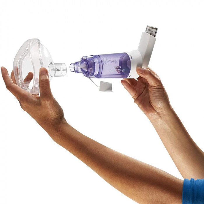 Set Camera de inhalare Optichamber Diamond, Philips Respironics si masca large LiteTouch Philips Respironics, 5 ani - adulti [7]