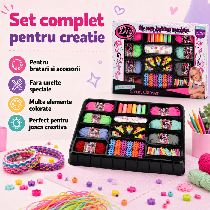 Set DIY pentru realizarea de bratari, coliere si alte accesorii, potrivit pentru copii si adulti, margele, inchizatori si diverse elemente pentru personalizare [2]
