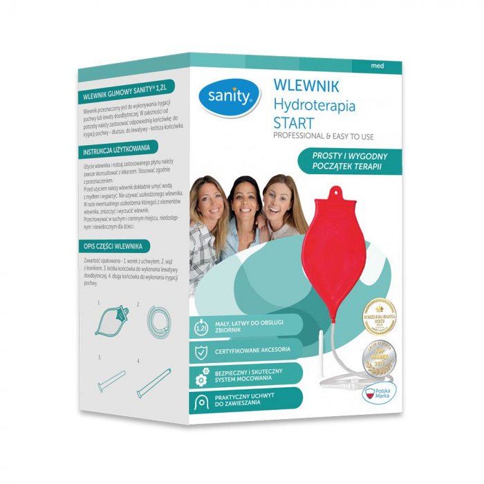 Set enteroclisma Sanity Hydroterapia Start pentru irigare vaginala si intestinala, capacitate 1.2 l, Rosu [3]