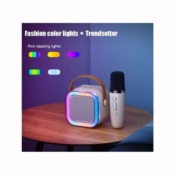 Set boxa Karaoke cu microfon wireless, stil retro, Bluetooth 5.2, sunet stereo, incarcare USB-C, raza actiune 10m [3]