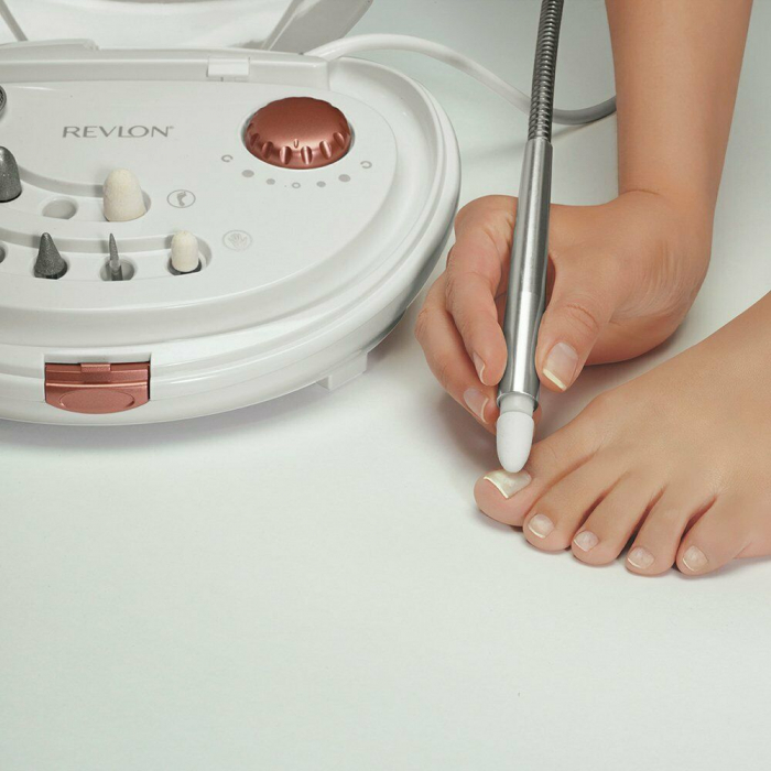 Set manichiura-pedichiura freza electrica REVLON Ultimate Glam RVSP3526E, Alb [4]