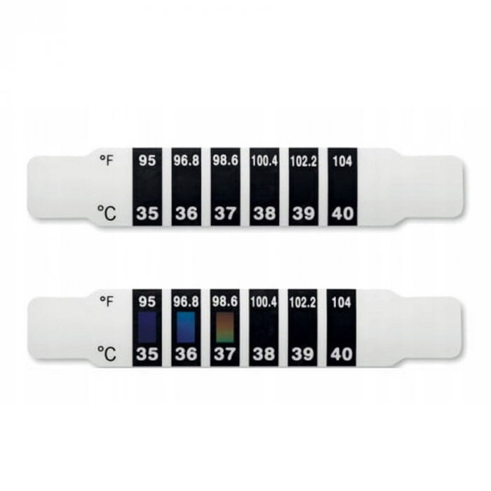 Set termometru banda pentru frunte Novama White LCD, cristale lichide, 3 buc, Alb/Negru [6]