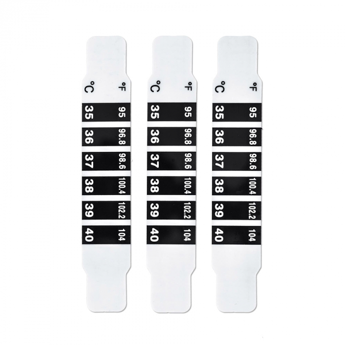 Set termometru banda pentru frunte Novama White LCD, cristale lichide, 3 buc, Alb/Negru [2]