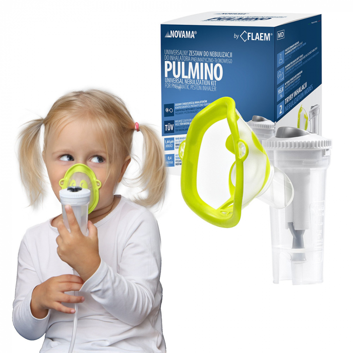 Kit accesorii universale Novama Pulmino, pentru aparate aerosoli cu compresor, pahar RF7 Dual Speed Child, masti Soft Touch pentru copii si adulti, piesa bucala, furtun [2]