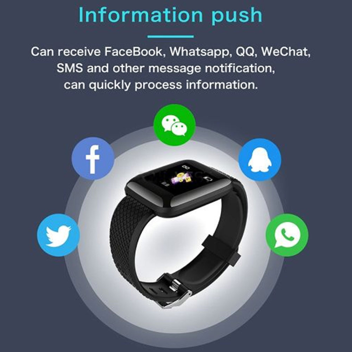 Bratara fitness M116S, smart band, Bluetooth 4.0, display 1.3 inch color, functie pedometru, masurare oxigen in sange, monitorizare ritm cardiac si somn, notificari aplicatii, USB, rezistenta apa [5]