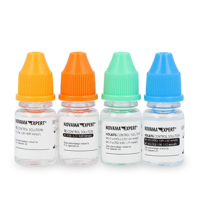 Solutii de control pentru lipidometru Novama Expert LPMS, pentru verificare colesterol TC si trigliceride TG, 4 flacoane x 3 ml [2]