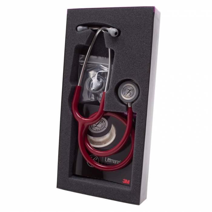 Stetoscop 3M Littmann Classic III 5627, utilizare adulti si copii, Rosu Burgundia [5]