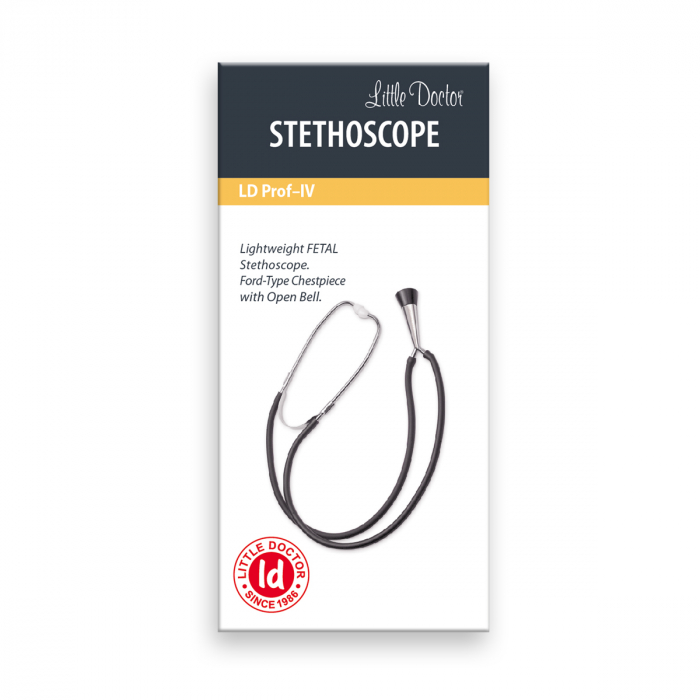 Stetoscop obstretical Little Doctor LD Prof IV, forma de clopot, 2 tuburi, lungime tub 56 cm, Negru/Inox [4]