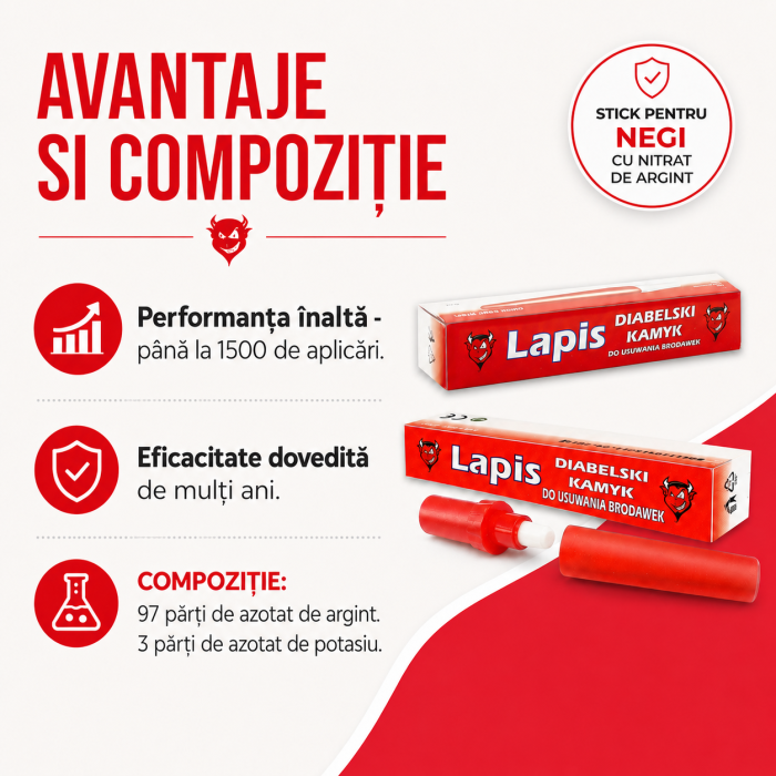 Stick Lapis Akutol, Pietricica Diavolului, pentru negi, cu nitrat de argint [4]