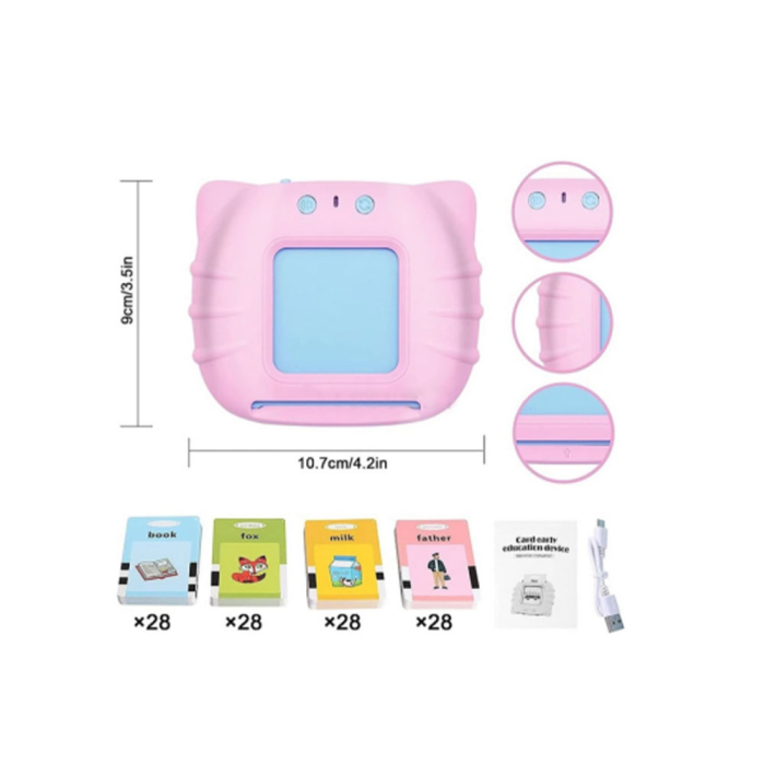 Tableta educativa pentru invatarea limbii engleze, cititor electronic interactiv, 224 carduri cuvinte si imagini, incarcare USB [9]
