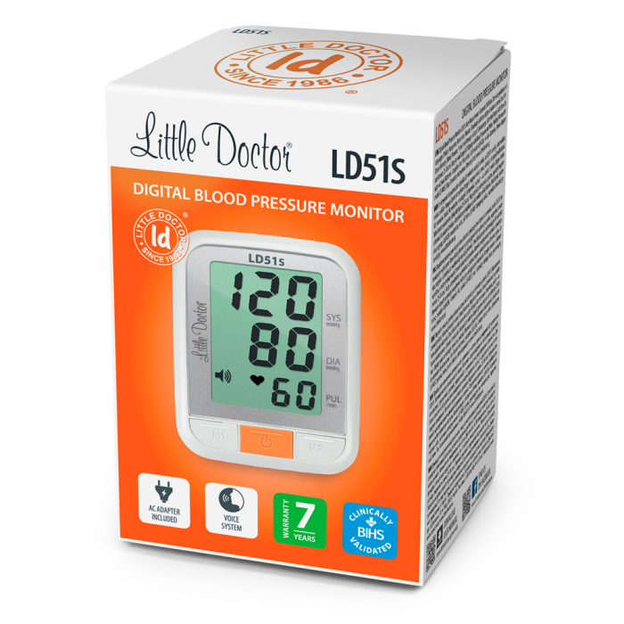 Tensiometru de brat Little Doctor LD 51S, anuntare vocala limba romana, adaptor inclus, validat clinic, potrivit pentru nevazatori [5]