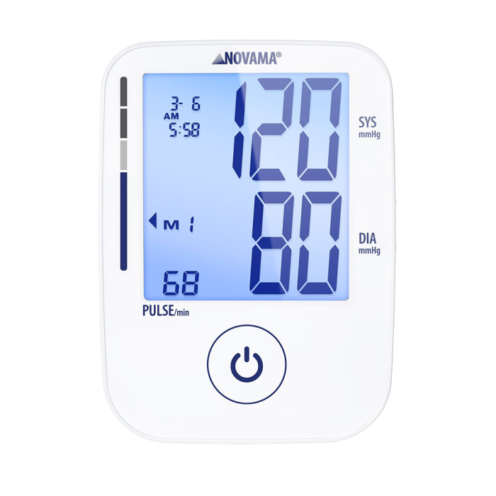 Tensiometru electronic de brat Novama Prime+ White, masurare in timpul umflarii mansetei, detectarea aritmiei, memorie 2 x 100 masuratori, manseta reglabila 22 - 42 cm, alimentator USB inclus, Alb [3]
