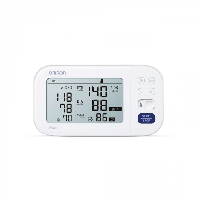 Tensiometru electronic de brat Omron M6 Comfort, manseta Intelli Wrap 22 - 42 cm, tehnologie Intellisense, afisaj dual, functie FibA, memorare 2 x 100 seturi de memorie, Alb [5]