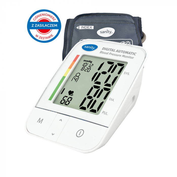 Tensiometru electronic de brat Sanity Family MD 3150, manseta 22-36 cm, alimentator priza inclus, memorare 4 utilizatori, 120 seturi de memorie, Alb [2]