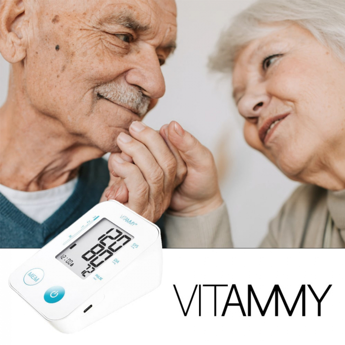 Tensiometru electronic de brat VITAMMY Next Basic, mufa USB, masurare in timpul umflarii mansetei, detectare aritmie, detectie miscarea corpului, memorare 2 utilizatori, manseta 22-40 cm, resigilat [10]